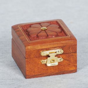 Square Wooden/Brass Box