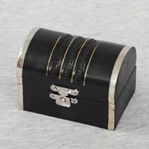 Wooden Box with White Metal Detail