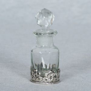 Glass Decanter with Carved Metal 1