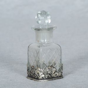 Glass Decanter with Carved Metal 2