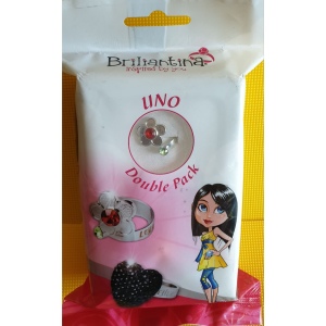 Briliantina Uno Double Pack Rings - Hydrangea Flower Red