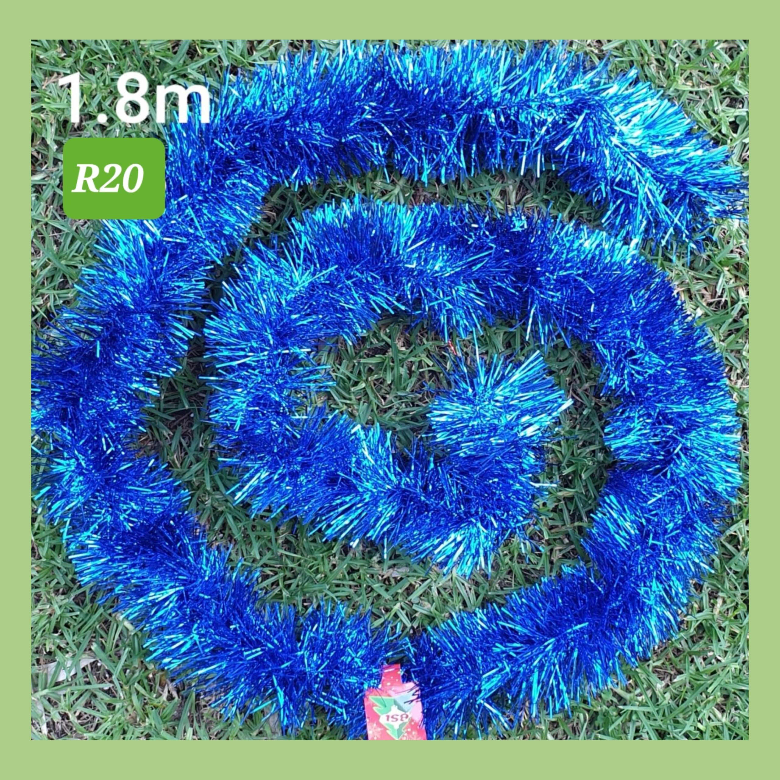 Christmas Tinsel Garland - Blue Blue Tinsel Garland