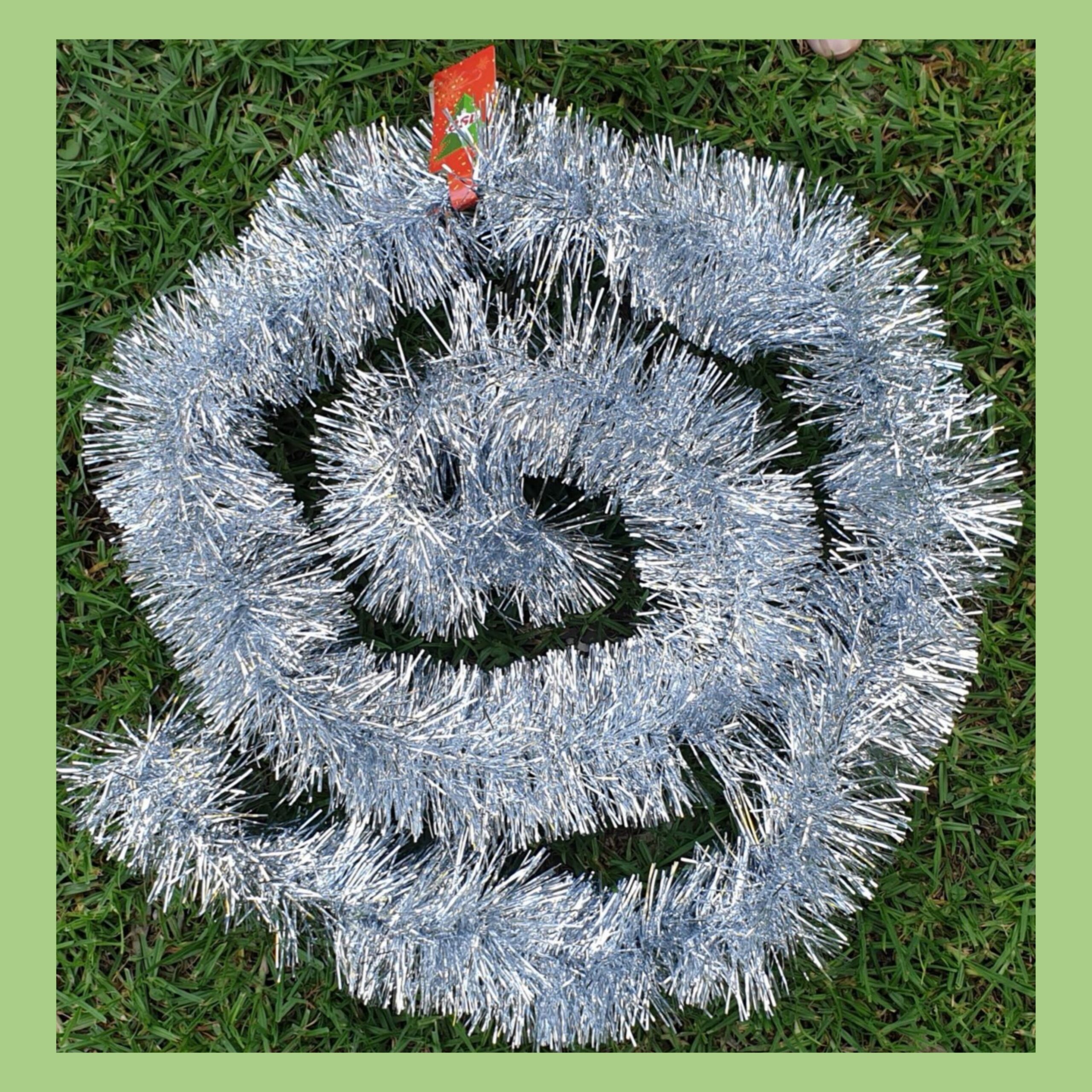Christmas Tinsel Garland - Silver Silver Tinsel Garland