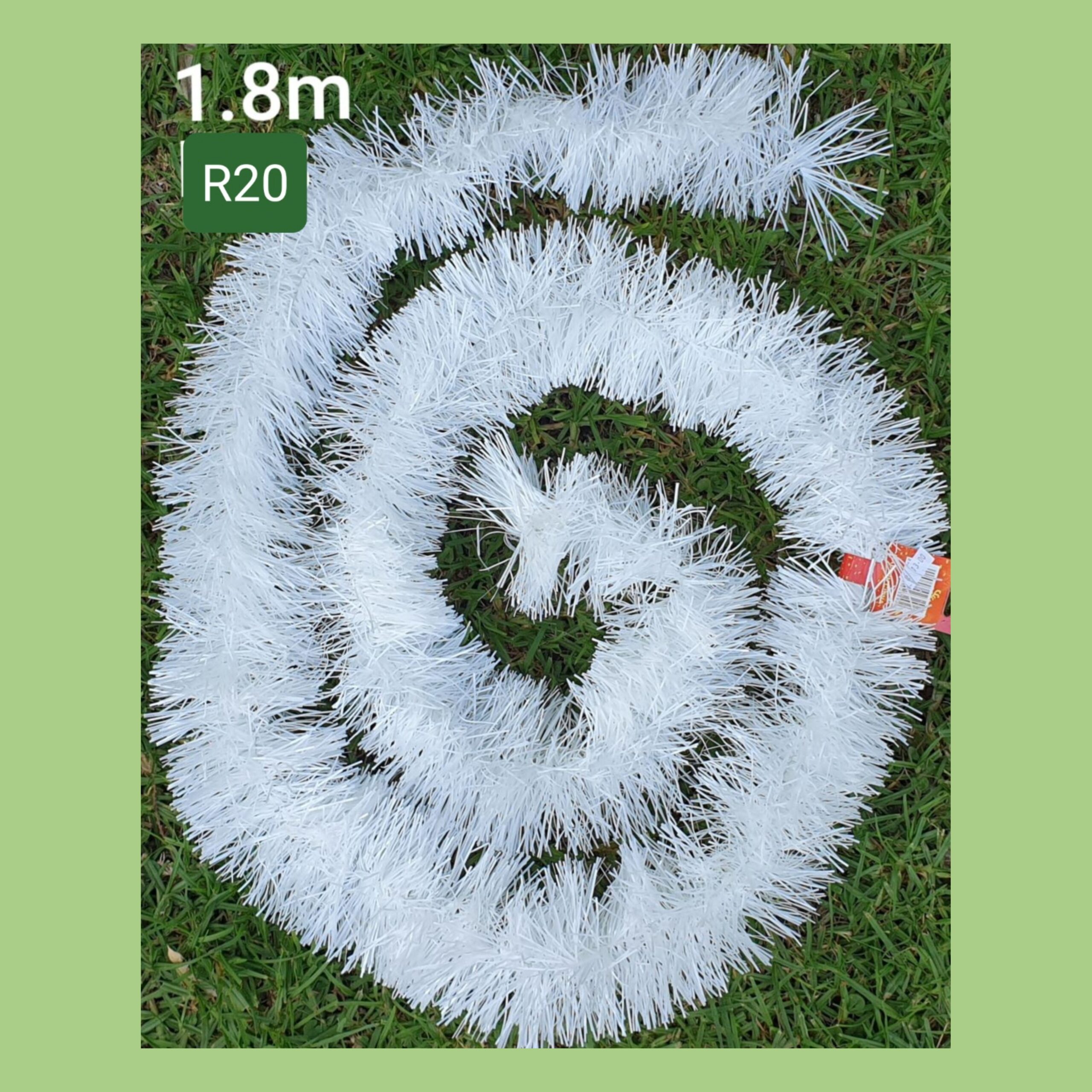 Christmas Tinsel Garland - White White Tinsel Garland