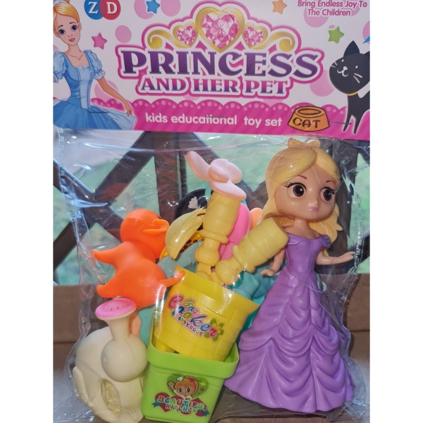 Princess Doll Playset - Purple Dress with Loose Hair Doll set