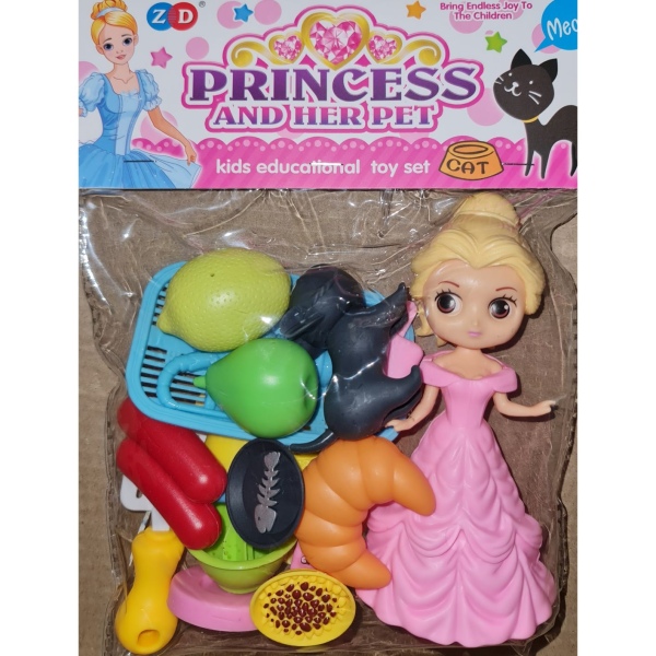 Princess Doll Playset - Pink Dress with Ponytail Doll set