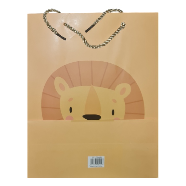 paper gift bag cartoon lion back