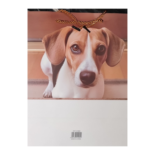 paper gift bag jack russel dog back