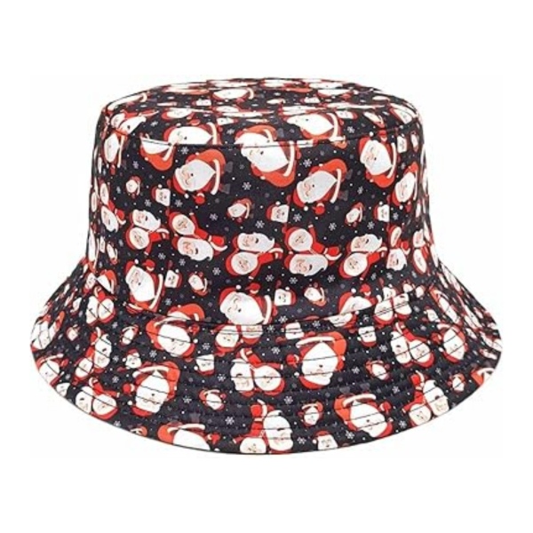 Bucket Hat Black with Santa