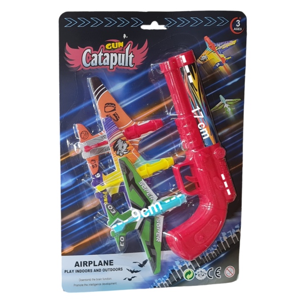 Catapult Airplane Gun Toy Red Size