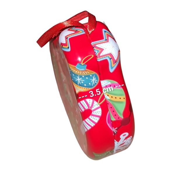 Christmas Metal Tin Containers Bauble Top