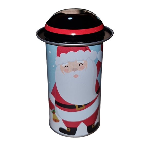 Christmas Metal Tin Containers Cylinder Santa christmas tin