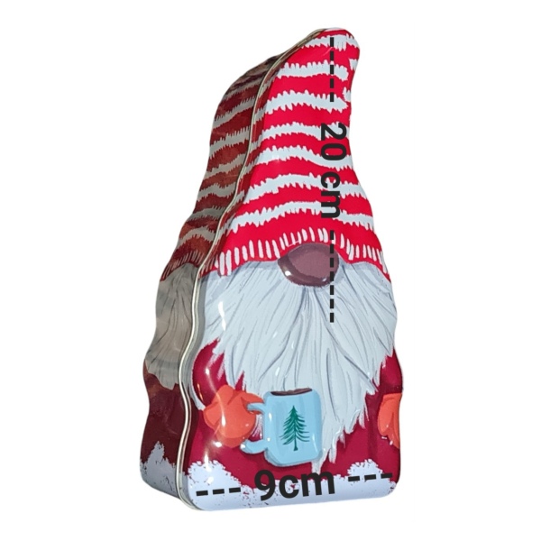 Christmas Metal Tin Containers Gnome Size