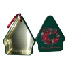 Christmas Metal Tin Containers Xmas Tree Open