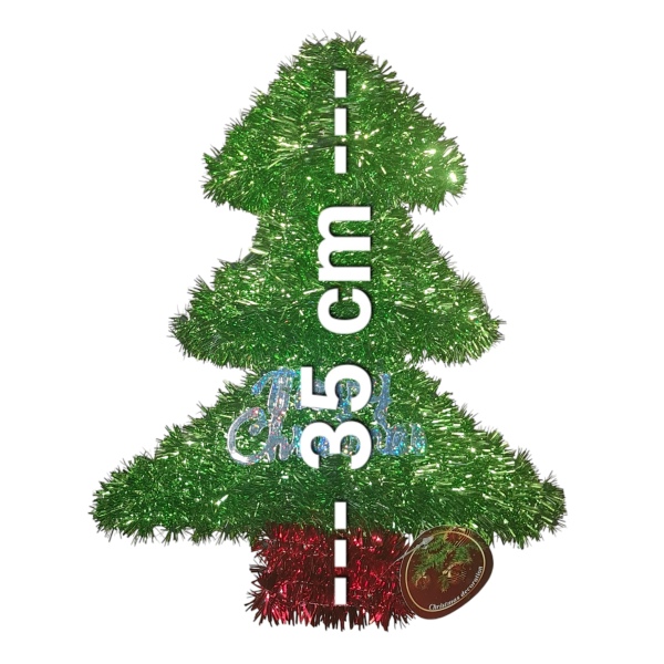 Christmas Tree Tinsel Hanging Decoration size