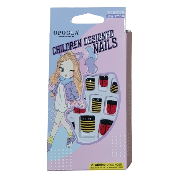 Kids Press On Nails Ladybugs and Bees