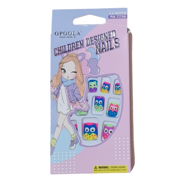 Kids Press On Nails Owl