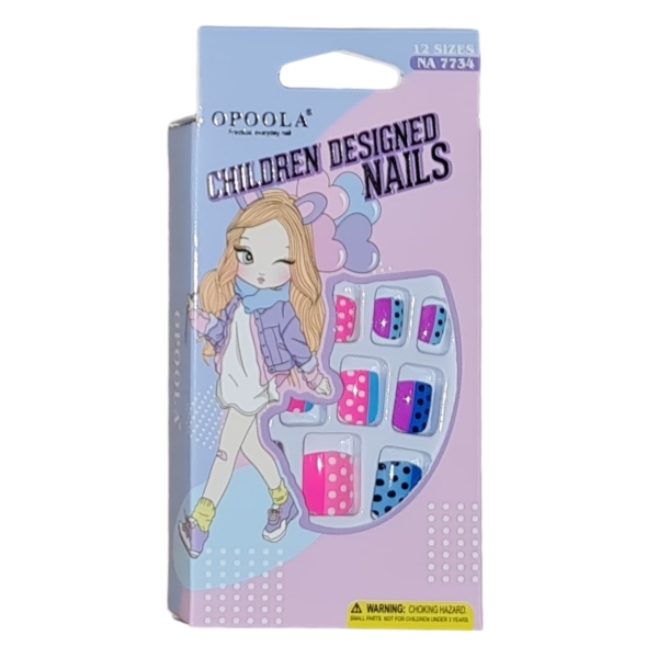 Kids Press On Nails Solid and Dotted