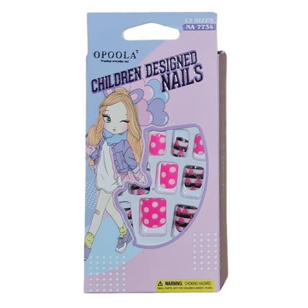 Pink White Dots and Black Horizontal Stripes