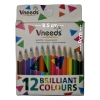 12 Brilliant Colour Pencils Half Length Size Half length Colour Pencils