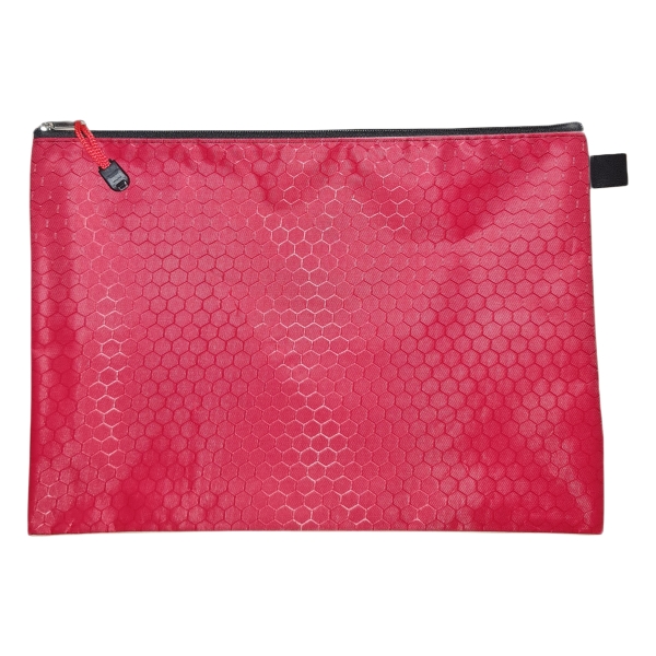 A4 Zipper Bag Red A4 Waterproof Zipper Book Bag