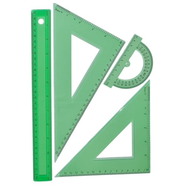 30 cm Ruler Set Green Ruler Set