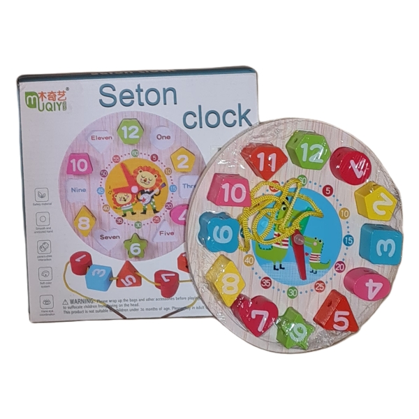 Seton Wooden Puzzle Clock Toy Educational Clock Toy