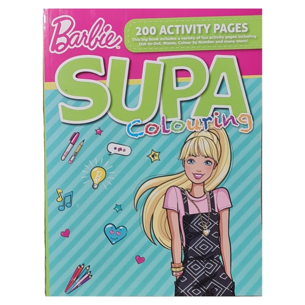 Supa Colouring and Activity 200 Page Book Barbie Activity Book