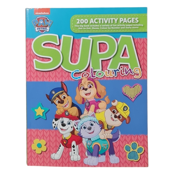 Supa Colouring and Activity 200 Page Book Paw Patrol Activity Book