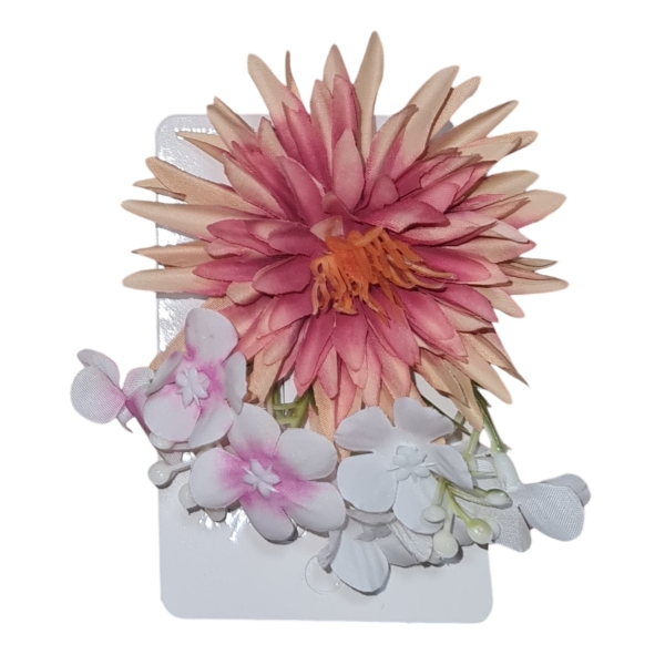 Bold Flower Hair Clip Peach Red Hair Clip