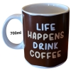 700ml Extra-large Ceramic Mug - Life Happens Drink Coffee Coffee Mug