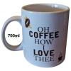 700ml Extra-large Ceramic Mug - Oh Coffee how I Love thee Coffee Mug