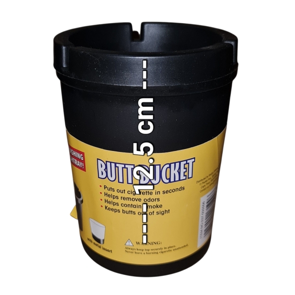 Butt Bucket Ashtray with Metal Insert Size
