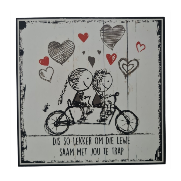 I luv it Décor Art Board Lewe saam te trap Message board