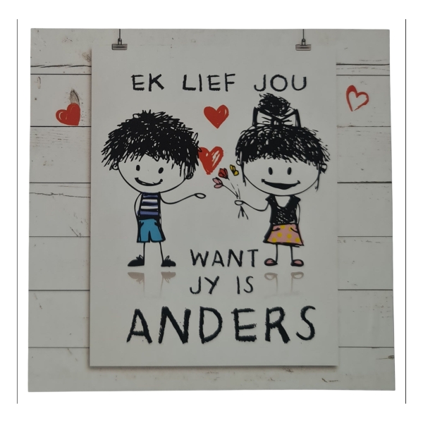 I luv it Décor Art Board anders Message board