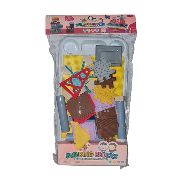 Kids Building Blocks with Portable Table Grey Kids Building Blocks with Portable Table – educational playset for creative building fun.