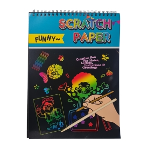 Scratch Art Paper Pad with rainbow colours, 5 sheets, kids craft and DIY art activity kit
