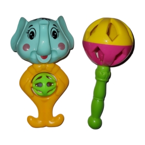 Baby Rattle Toy Set – Elephant and Colourful Ball Rattle for Infants