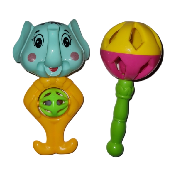 Baby Rattle Toy Set for Infants – Elephant & Ball Rattle Baby Rattle Toy Set – Elephant and Colourful Ball Rattle for Infants