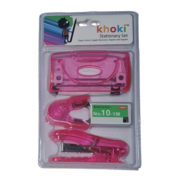 Khoki Stationery Set Pink