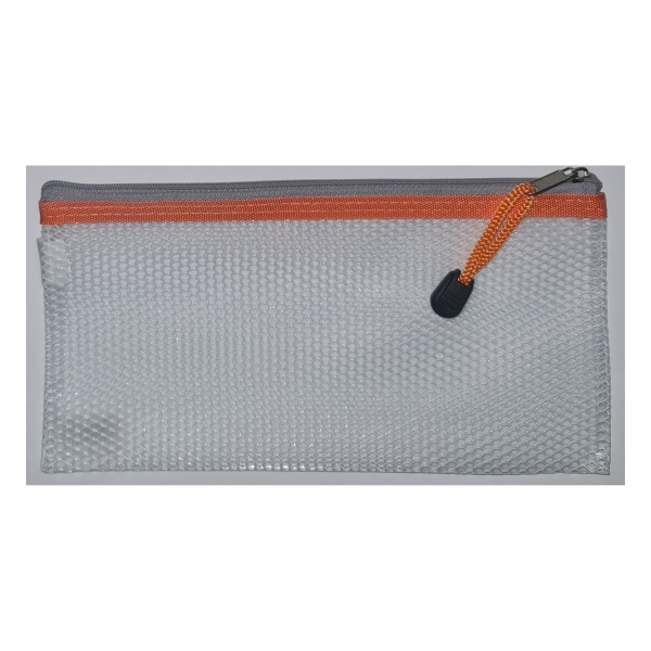 PVC Mesh Pencil Pouch Orange