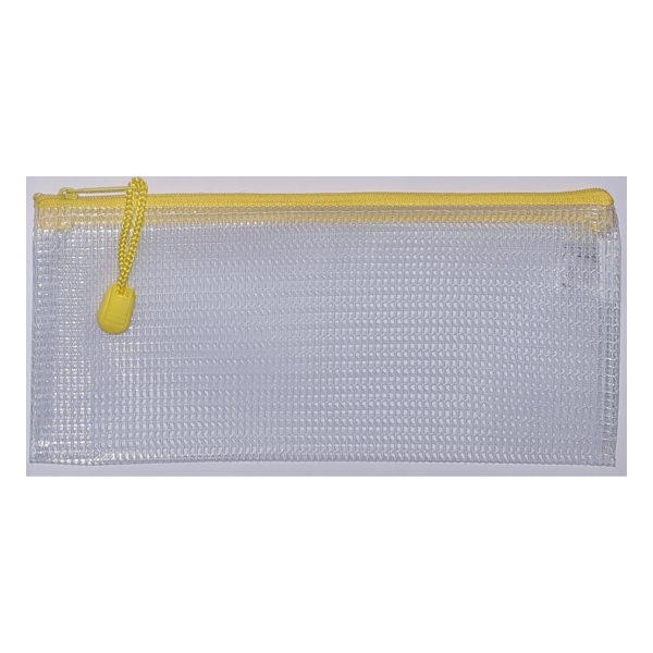 PVC Mesh Pencil Pouch Yellow