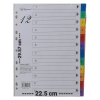 A4 Divider PVC Numbered Index 1–12 Printed Size